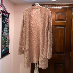 Westport pink cardigan with pockets.